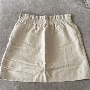 NWT J. Crew Tan Smocked Skirt